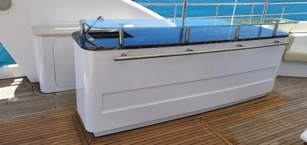 Custom yacht top deck furniture and joinery restoration by Meštri od Broda 3