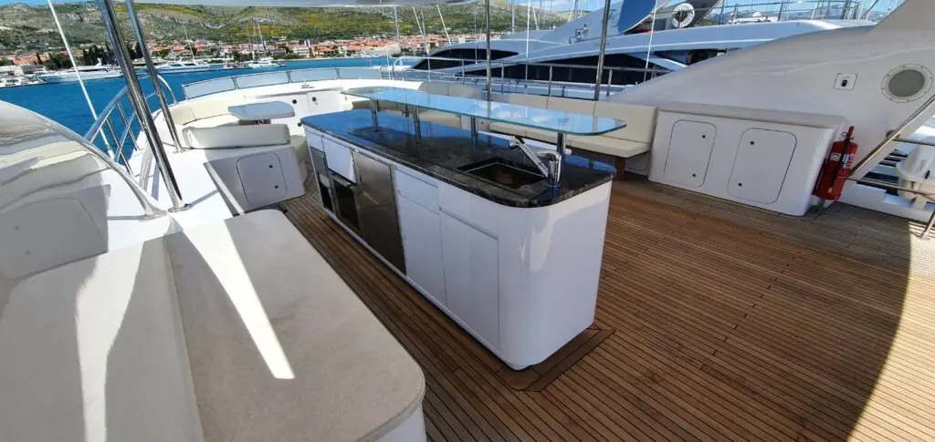 Custom yacht top deck furniture and joinery restoration by Meštri od Broda 4