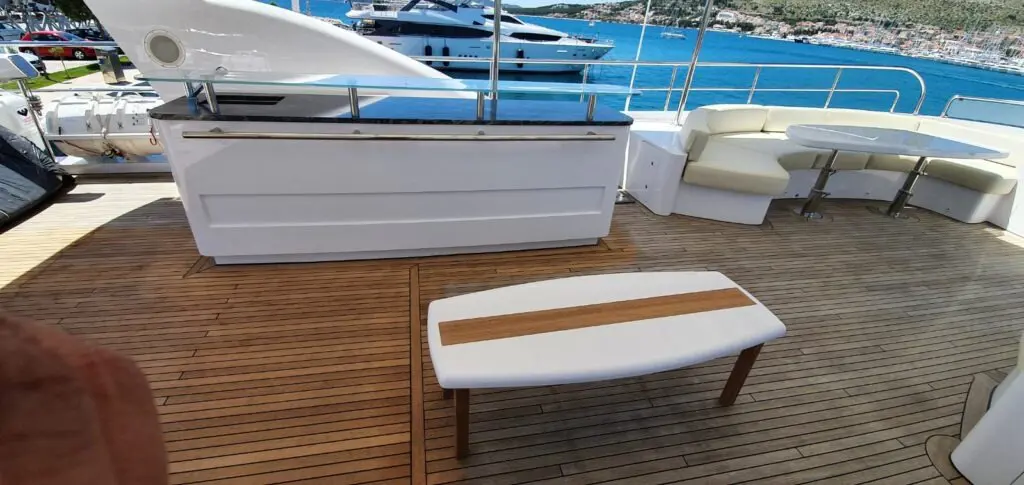 Custom yacht top deck furniture and joinery restoration by Meštri od Broda 6
