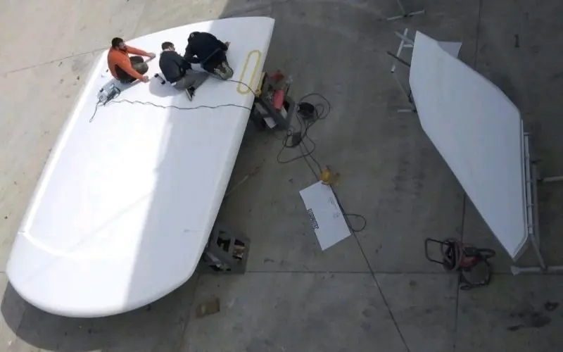 Yacht hardtop painting and refinishing details by Meštri od Broda 11
