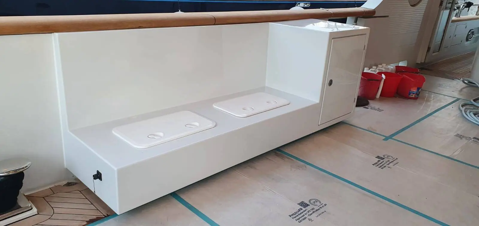 Custom yacht top deck furniture and joinery restoration by Meštri od Broda 9