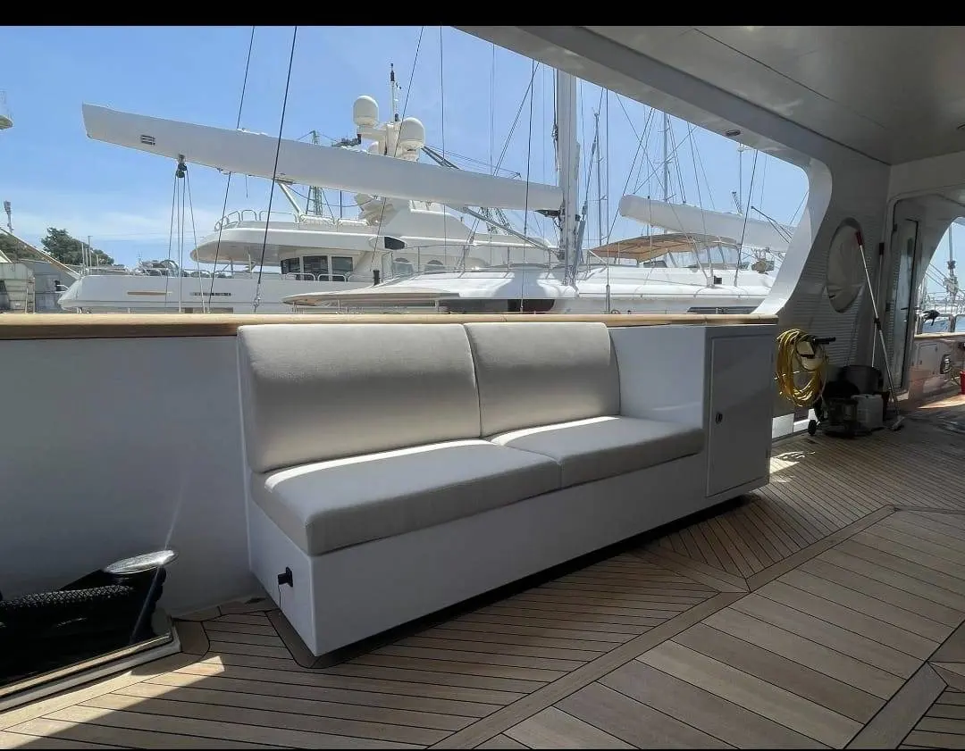 Custom yacht top deck furniture and joinery restoration by Meštri od Broda 12